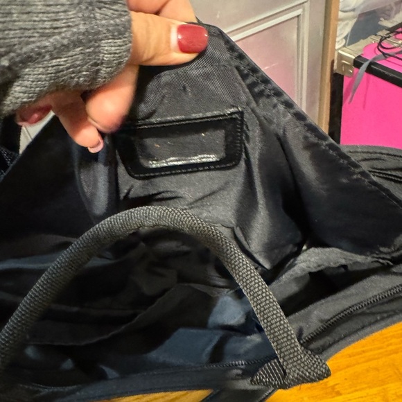 Burberry Black Tote Bag with Plaid Accent - Picture 3 of 11